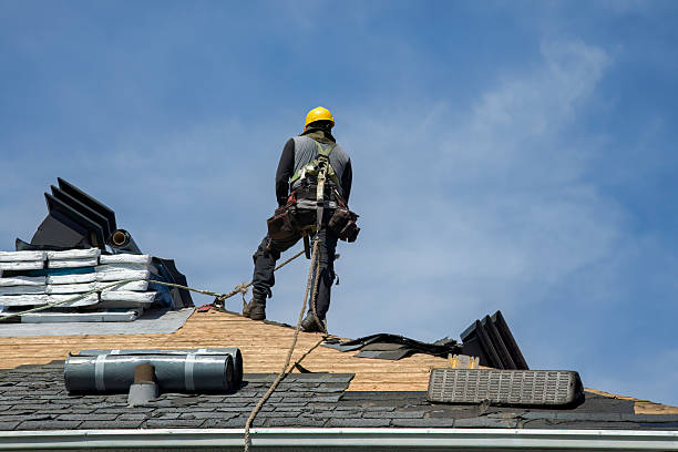 Professional Gutter Installation technician working in Baltic, CT